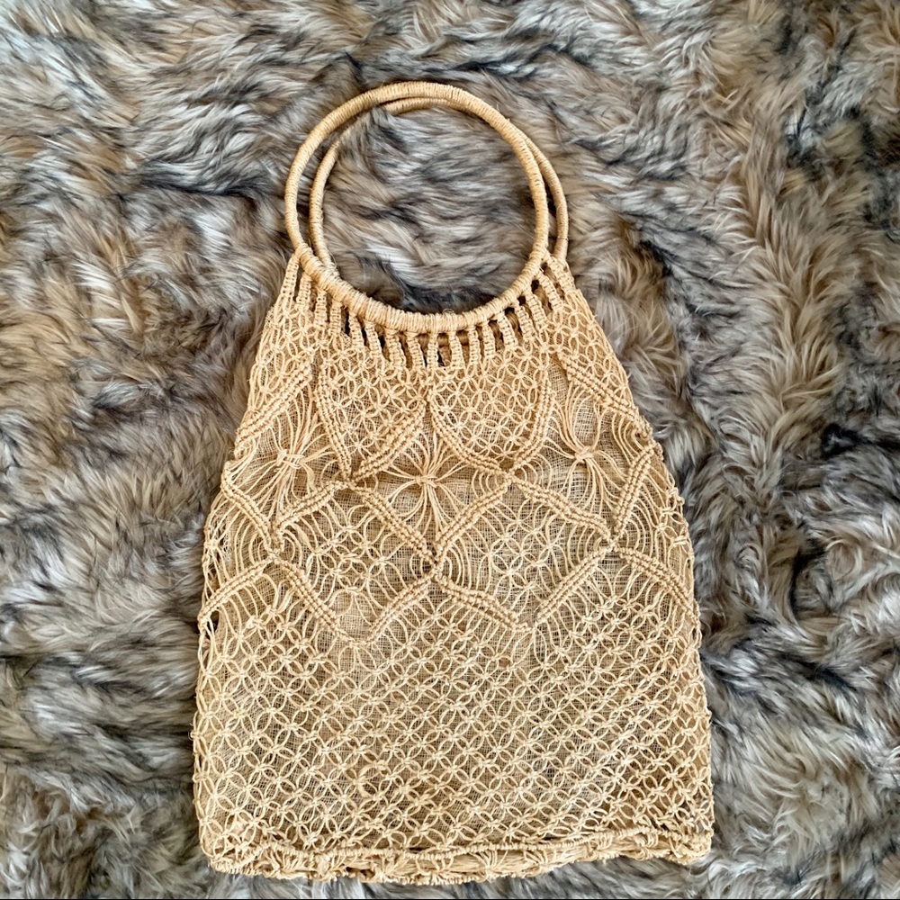 Vintage Philippines woven straw purse boho‎ bag